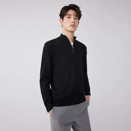 【含羊毛】红豆羊毛衫男23冬季新款外套半高领石墨烯面料保暖衣男商品大图