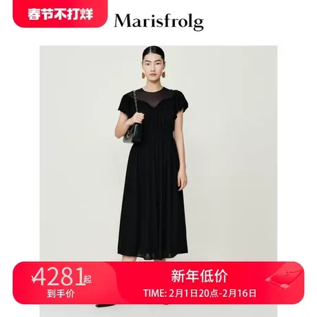 【商场同款】玛丝菲尔连衣裙夏季新款黑色欧式宫廷复古风晚礼服女图片