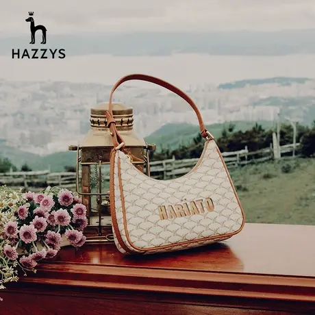 Hazzys哈吉斯春秋新款女士休闲拎挎包时尚潮流女包菱格包包商品大图