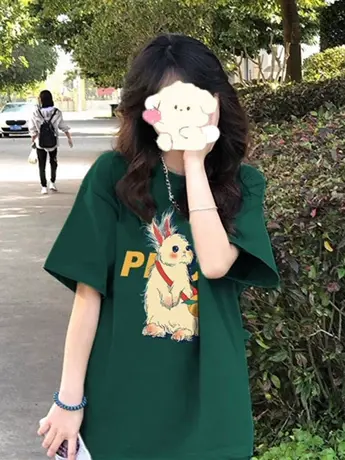 防棉短袖t恤女夏季2023新款漂亮时尚洋气设计感小众女装正肩上衣图片