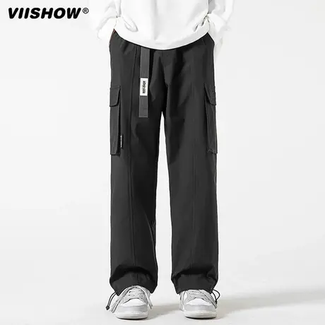 VIISHOW日系复古工装裤男款秋季潮牌宽松大口袋休闲运动长裤子商品大图