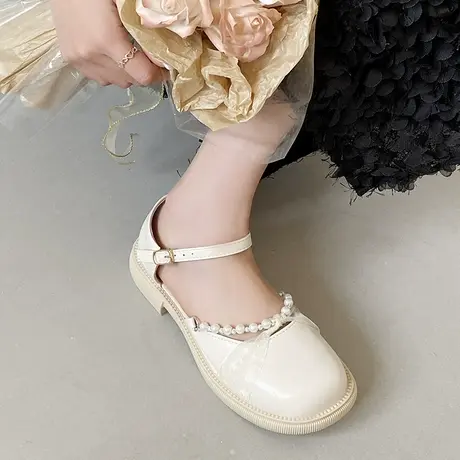 玛丽珍鞋2023年夏季新款网红韩系平底配裙子的鞋包头凉鞋女仙女风商品大图