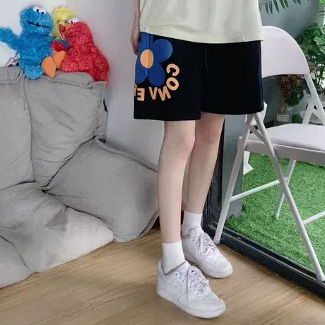 大码ins超火运动短裤女夏装宽松韩版阔腿百搭休闲五分裤胖mm200斤商品大图