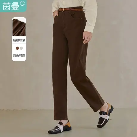 茵曼特价清仓2022秋装新款女下装后腰松紧设计简约好搭休闲裤长裤图片