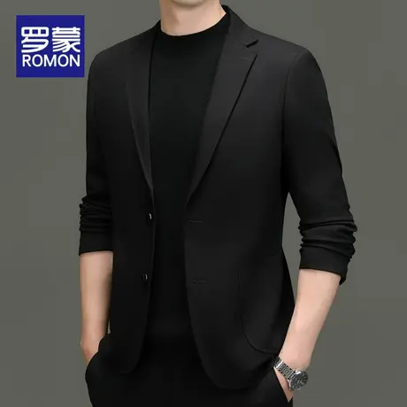 罗蒙西服男士2024春秋季新款潮流单西礼服正装商务休闲西装外套男图片