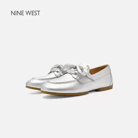 Nine West/玖熙系带乐福鞋女鞋2025夏季新款平底单鞋蝴蝶结豆豆鞋商品大图