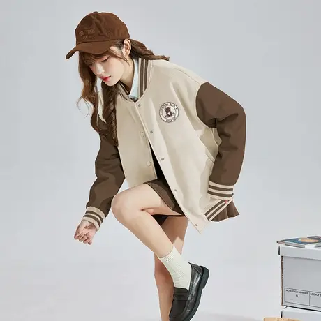 唐狮复古棒球服外套女春秋新款爆款美式好看休闲小个子上衣z商品大图