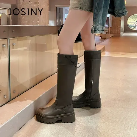 Josiny/卓诗尼女鞋时尚百搭马丁靴女款秋冬季短靴厚底短靴登山靴图片
