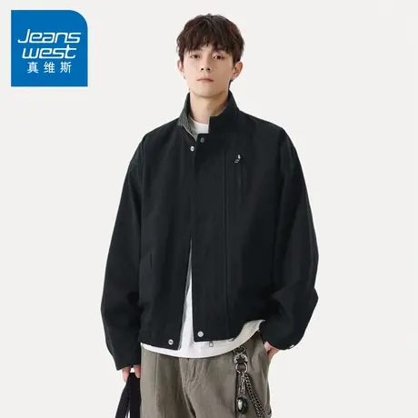N5真维斯外套男2025秋季新款美式潮牌设计宽松上衣服男士春秋夹克图片