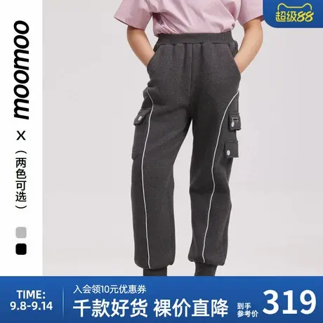 moomoo童装秋冬女童防寒舒适工装针织裤保暖潮流日常百搭休闲长裤商品大图