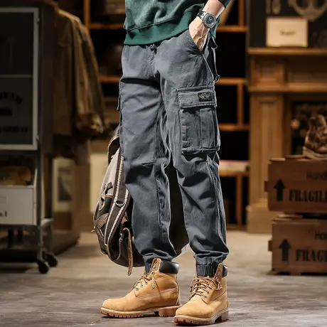 美式复古工装裤耐磨春秋款工装裤时尚潮流工装裤休闲裤男款商品大图