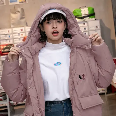 【6折清仓】外套冬季棉服女韩版学生甜美港风日系棉衣女2021新款图片