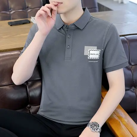 2023夏季保罗男士纯棉翻领短袖T恤 休闲男装体恤polo衫新疆棉半袖商品大图
