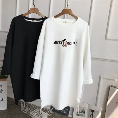 网红爆款中长款上衣设计感打底衫2022年春秋季新款长袖t恤女宽松图片