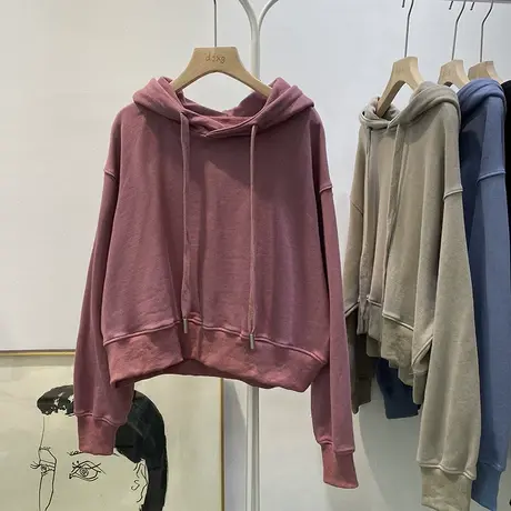 卫衣女加绒加厚2020秋冬新款韩版ins潮短款宽松套头洋气连帽外套商品大图