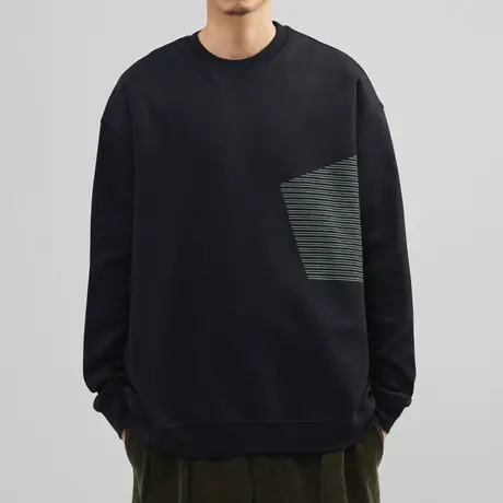 简约拼色帅气卫衣男2022春秋新款柔软垂感韩版潮流衣服长袖上衣男图片