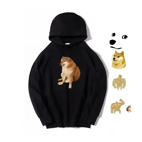 鬼畜柴犬狗狗表情包神烦狗衣服网红鬼畜秋冬连帽宽松加绒卫衣连帽商品大图