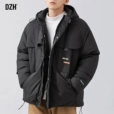 男生黑色工装棉服男款冬季加厚宽松休闲连帽棉衣外套2024新款袄子商品大图