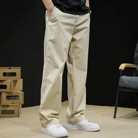 直筒休闲裤男春季2024新款潮牌男裤宽松大码男士春秋薄款工装裤子商品大图