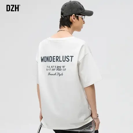 男生纯棉短袖t恤男美式体恤2024夏季新款高级感男装潮流圆领上衣商品大图