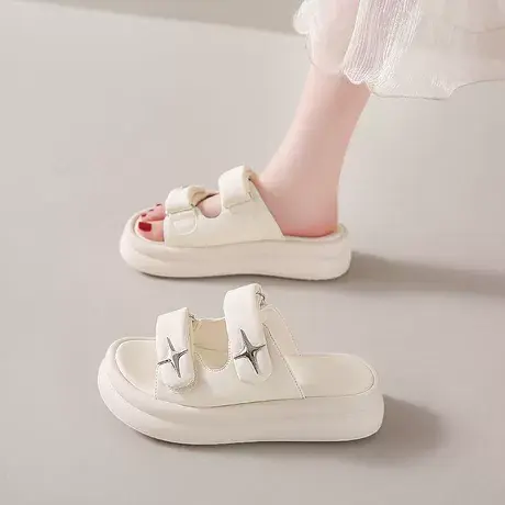 踩屎感凉鞋女款夏季户外两穿软厚底防滑时尚百搭海边沙滩女士拖鞋商品大图