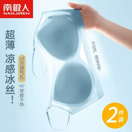 冰丝无痕内衣女小胸聚拢夏季超薄款凉感透气抹胸防走光美背文胸罩图片
