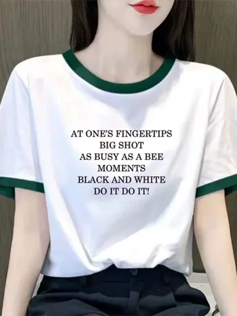 情侣装白色仿棉短袖t恤女2023夏季新款美式复古小众设计感上衣服商品大图