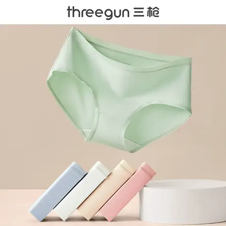 三枪女士纯棉内裤新疆棉抑菌裆透气中腰棉柔2023新无痕少女生短裤商品大图