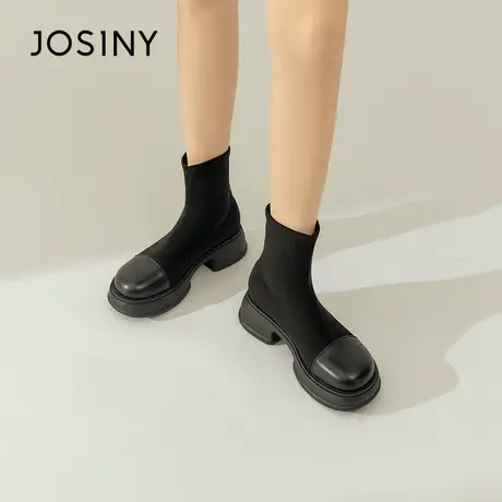 【卓诗尼官方旗舰靴子女2023秋冬靴新款261R67734图片