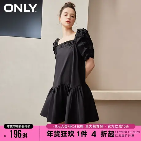 ONLY2022冬季新款时尚泡泡袖短款方领娃娃裙连衣裙女|123107019图片
