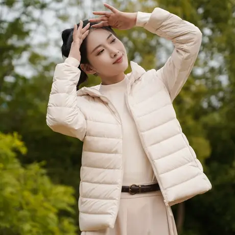 【退换货专用】波司登男女同款连帽轻薄鸭绒羽绒服图片