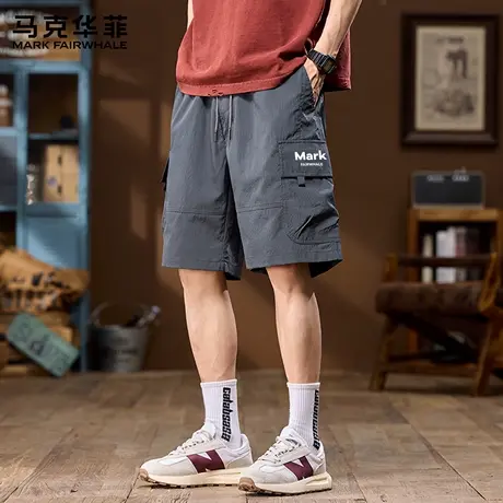 马克华菲冰丝工装短裤男款夏季2025新款凉感宽松休闲五分裤子薄X商品大图