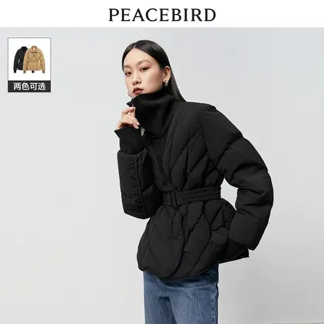 【商场同款】太平鸟女装2023年冬季新款毛织拼接羽绒服A1ACD4280商品大图