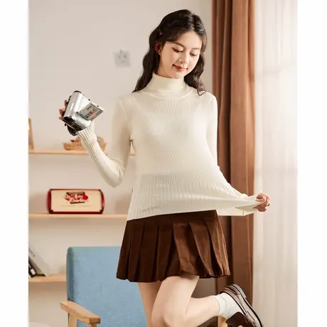 唐狮新款秋冬季内搭打底衫女韩系穿搭高领净色长袖毛针织衫TE图片
