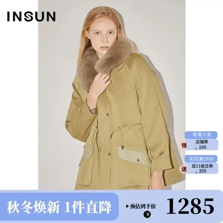 [都会御寒]恩裳COVER冬季2022个性真皮工装高定抗皱派克服女图片