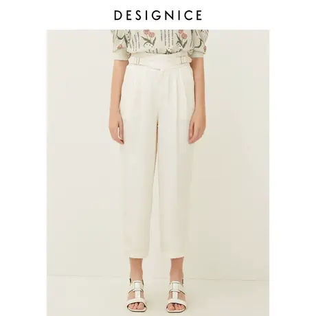 商场同款迪赛尼斯夏装新款西装裤高腰垂感薄款九分裤直筒裤女商品大图