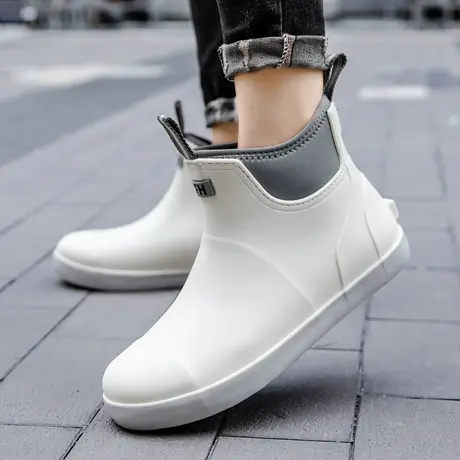 男款短筒耐磨钓鱼厨房雨靴工地软底时尚水鞋防水防滑雨鞋大码胶鞋商品大图