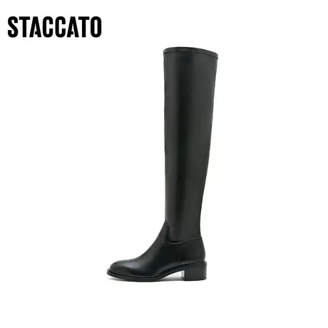 思加图新款过膝靴超长靴弹力瘦瘦靴时装靴女皮靴EC317DC2商品大图