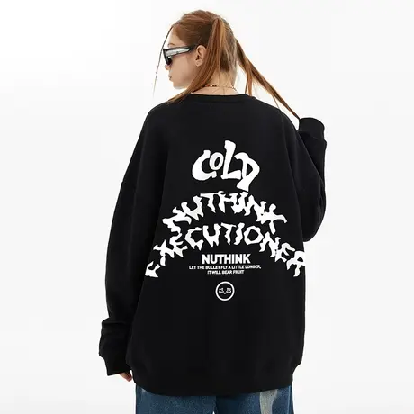 欧美潮牌字母圆领卫衣男潮中性风高街潮流宽松oversize春季上衣商品大图