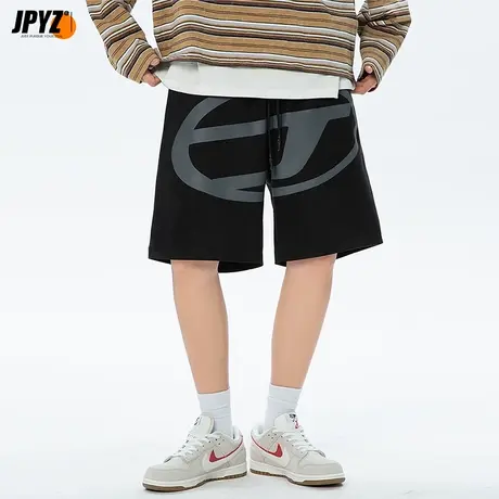 休闲裤男夏季薄款宽松直筒松紧腰五分裤男士大码运动裤速干短裤潮商品大图