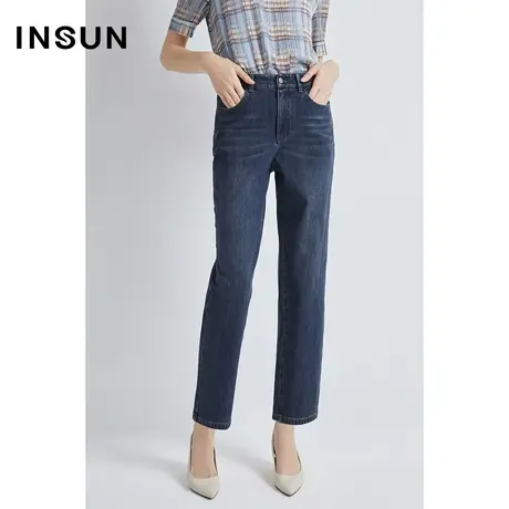 INSUN恩裳冬季版型显瘦直筒牛仔裤商品大图