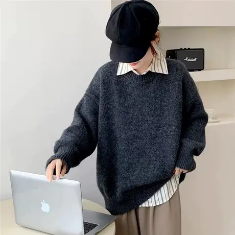 慵懒风女毛衣宽松针织衫2023年新款秋冬气质百搭女上衣洋气外穿女商品大图