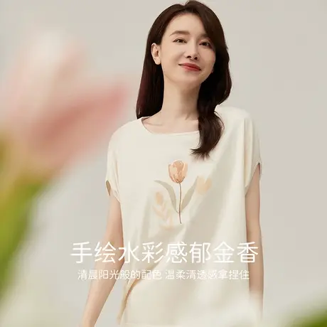 顶瓜瓜夏季睡衣女纯棉宽松家居服短袖短裤可爱韩版睡衣休闲可外穿商品大图