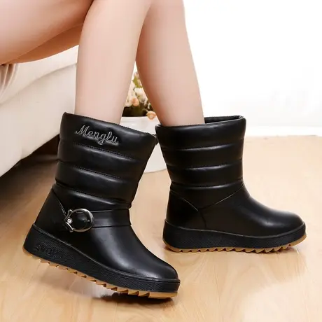 东北大棉鞋妈冬季雪地靴女士保暖中老年人妈加厚加绒防滑短筒靴子图片