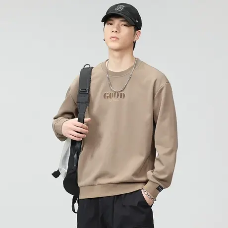 休闲潮流印花圆领男士卫衣青春流行秋冬款卫衣大码长袖休闲卫衣图片