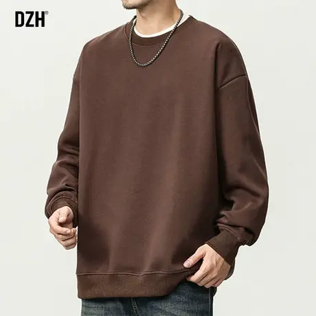 男士潮牌卫衣男2024新款美式圆领宽松上衣学生长袖T恤打底衫内搭图片