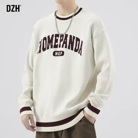 男生提花毛衣男圆领冬季加厚高级感套头针织衫2023新款打底衫上衣商品大图