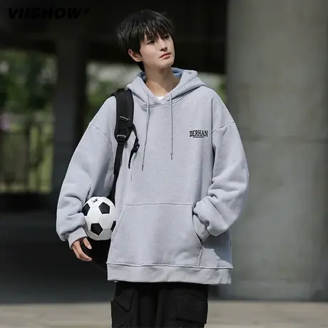 VIISHOW重磅连帽卫衣男春秋季宽松美式上衣服时尚潮牌休闲外套商品大图