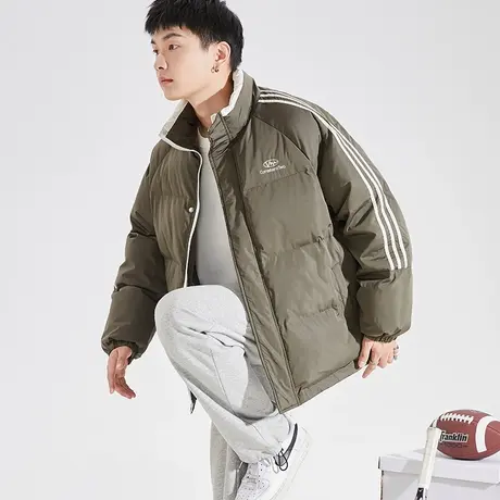 唐狮2024秋冬季新款棉衣男士袖子条纹撞色拼接面包服加厚外套潮cs图片