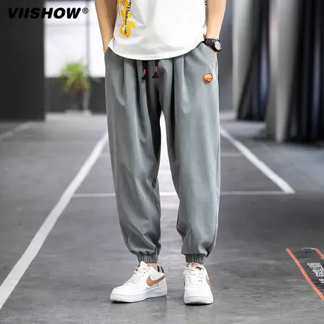 VIISHOW裤子男士宽松束脚宽松卫裤工装休闲运动九分裤潮牌长裤子商品大图